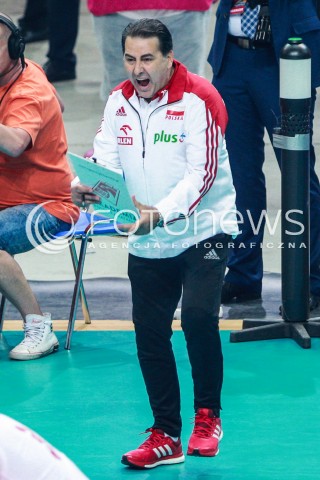 20.05.2017 KATOWICE <br />SIATKOWKA MEZCZYZN <br />ALEJA GWIAZD SIATKOWKI<br />MECZ TOWARZYSKI POLSKA - IRAN<br />N/Z FERDINANDO DE GIORGI - I TRENER ( HEAD COACH ) SYLWETKA ZLOSC EMOCJE ZDENERWOWANIE<br /> 