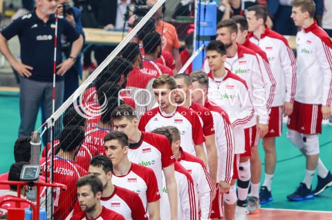  20.05.2017 KATOWICE <br />SIATKOWKA MEZCZYZN <br />ALEJA GWIAZD SIATKOWKI<br />MECZ TOWARZYSKI POLSKA - IRAN<br />N/Z REPREZENTACJA KADRA ZAWODNICY MATEUSZ BIENIEK BARTLOMIEJ LEMANSKI LUKASZ KACZMAREK MICHAL KUBIAK<br /> 