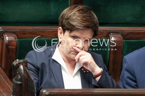  24.05.2017 WARSZAWA SEJM<br />POSIEDZENIE SEJMU RP<br />N/Z PREMIER BEATA SZYDLO<br /> 