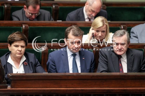  24.05.2017 WARSZAWA SEJM<br />POSIEDZENIE SEJMU RP<br />N/Z PREMIER BEATA SZYDLO MARIUSZ BLASZCZAK PIOTR GLINSKI<br /> 