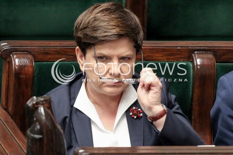 24.05.2017 WARSZAWA SEJM<br />POSIEDZENIE SEJMU RP<br />N/Z PREMIER BEATA SZYDLO<br /> 