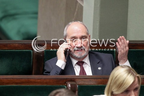  24.05.2017 WARSZAWA SEJM<br />POSIEDZENIE SEJMU RP<br />N/Z MINISTER OBRONY ANTONI MACIEREWICZ<br /> 