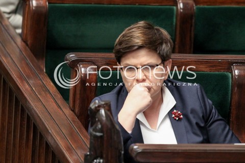  24.05.2017 WARSZAWA SEJM<br />POSIEDZENIE SEJMU RP<br />N/Z PREMIER BEATA SZYDLO<br /> 