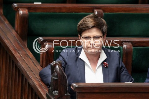  24.05.2017 WARSZAWA SEJM<br />POSIEDZENIE SEJMU RP<br />N/Z PREMIER BEATA SZYDLO<br /> 
