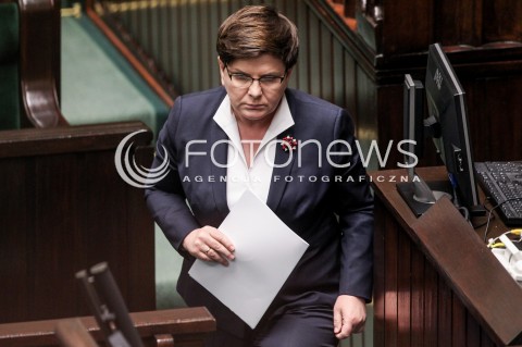  24.05.2017 WARSZAWA SEJM<br />POSIEDZENIE SEJMU RP<br />N/Z PREMIER BEATA SZYDLO<br /> 