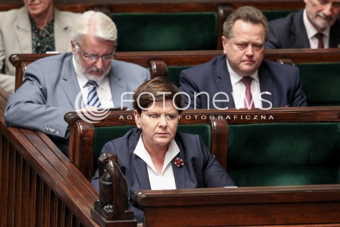  24.05.2017 WARSZAWA SEJM<br />POSIEDZENIE SEJMU RP<br />N/Z PREMIER BEATA SZYDLO WITOLD WASZCZYKOWSKI JAROSLAW ZIELINSKI<br /> 