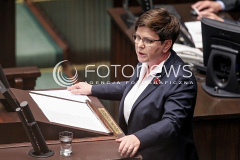  24.05.2017 WARSZAWA SEJM<br />POSIEDZENIE SEJMU RP<br />N/Z PREMIER BEATA SZYDLO<br /> 