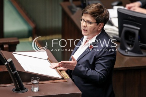  24.05.2017 WARSZAWA SEJM<br />POSIEDZENIE SEJMU RP<br />N/Z PREMIER BEATA SZYDLO<br /> 