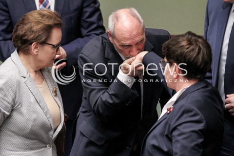  24.05.2017 WARSZAWA SEJM<br />POSIEDZENIE SEJMU RP<br />N/Z MINISTER OBRONY ANTONI MACIEREWICZ BEATA SZYDLO ANNA ZALEWSKA<br /> 