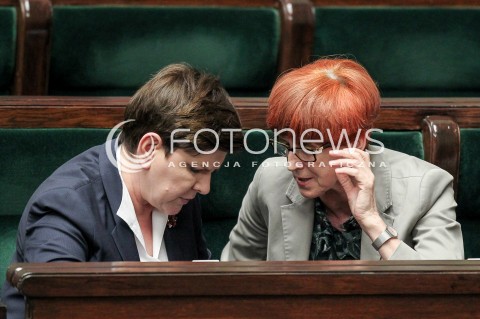  24.05.2017 WARSZAWA SEJM<br />POSIEDZENIE SEJMU RP<br />N/Z ELZBIETA RAFALSKA BEATA SZYDLO<br /> 