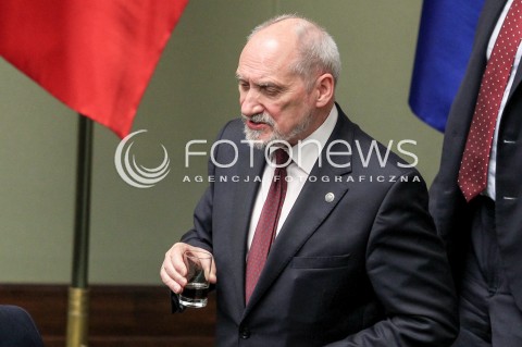  24.05.2017 WARSZAWA SEJM<br />POSIEDZENIE SEJMU RP<br />N/Z MINISTER OBRONY ANTONI MACIEREWICZ<br /> 