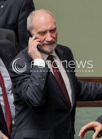  24.05.2017 WARSZAWA SEJM<br />POSIEDZENIE SEJMU RP<br />N/Z MINISTER OBRONY ANTONI MACIEREWICZ<br /> 