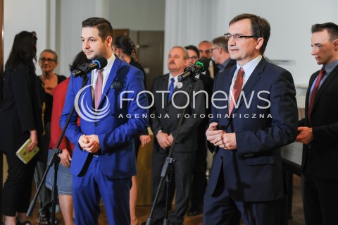  26.05.2017 WARSZAWA MINISTERSTWO SPRAWIEDLIWOSCI<br />KONFERENCJA PRASOWA DOTYCZACA POWOLANIA CZLONKOW RADY SPOLECZNEJ PRZY KOMISJI WERYFIKACYJNEJ<br />N/Z WICEMINISTER PATRYK JAKI ZBIGNIEW ZIOBRO<br /> 