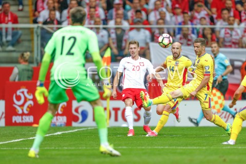  10.06.2017 WARSZAWA PILKA NOZNA <br />FOOTBALL POLISH ELIMINACJE MS 2018<br />MECZ POLSKA - RUMUNIA NA STADIONIE NARODOWYM<br />N/Z LUKASZ PISZCZEK LASMIN LATOVLEVICI <br /> 