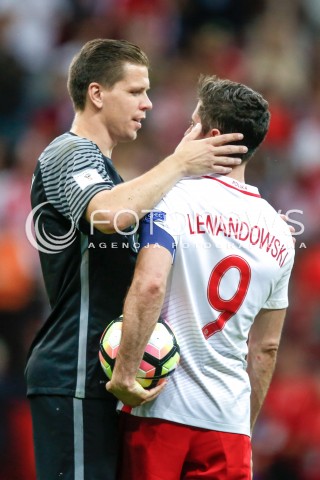  10.06.2017 WARSZAWA PILKA NOZNA <br />FOOTBALL POLISH ELIMINACJE MS 2018<br />MECZ POLSKA - RUMUNIA NA STADIONIE NARODOWYM<br />N/Z WOJCIECH SZCZESNY ROBERT LEWANDOWSKI  <br /> 