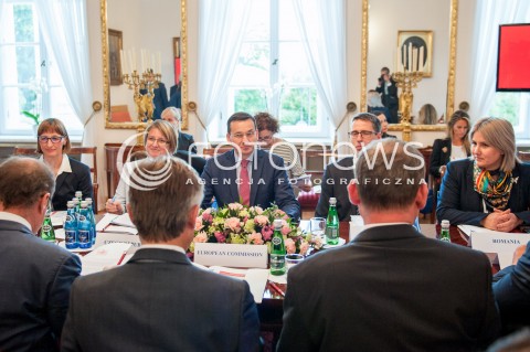  14.06.2016 WARSZAWA<br />SPOTKANIE KONCZACE PREZYDENCJE POLSKI W GRUPIE V4<br />N/Z MATEUSZ MORAWIECKI PRZEDSTAWICIELE RZADOW GRUPY V4<br /> 