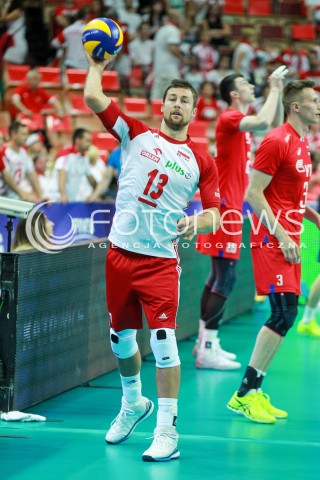  15.06.2017 KATOWICE <br />SIATKOWKA MEZCZYZN <br />LIGA SWIATOWA 2017 <br />FIVB VOLLEYBALL WORLD LEAGUE 2017 <br />MECZ POLSKA - ROSJA ( Poland - Russia ) <br />N/Z MICHAL KUBIAK SYLWETKA <br /> 