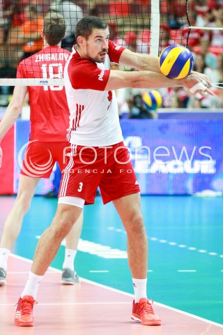  15.06.2017 KATOWICE <br />SIATKOWKA MEZCZYZN <br />LIGA SWIATOWA 2017 <br />FIVB VOLLEYBALL WORLD LEAGUE 2017 <br />MECZ POLSKA - ROSJA ( Poland - Russia ) <br />N/Z DAWID KONARSKI SYLWETKA <br /> 