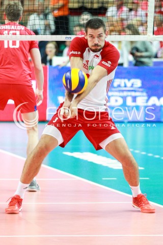  15.06.2017 KATOWICE <br />SIATKOWKA MEZCZYZN <br />LIGA SWIATOWA 2017 <br />FIVB VOLLEYBALL WORLD LEAGUE 2017 <br />MECZ POLSKA - ROSJA ( Poland - Russia ) <br />N/Z DAWID KONARSKI SYLWETKA <br /> 