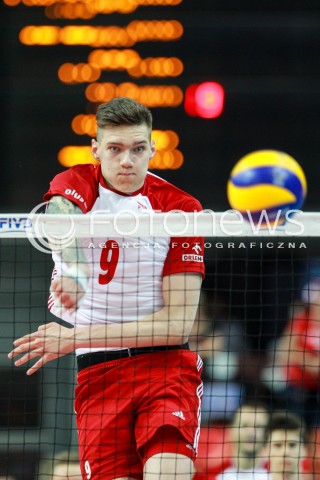  15.06.2017 KATOWICE <br />SIATKOWKA MEZCZYZN <br />LIGA SWIATOWA 2017 <br />FIVB VOLLEYBALL WORLD LEAGUE 2017 <br />MECZ POLSKA - ROSJA ( Poland - Russia ) <br />N/Z BARTLOMIEJ LEMANSKI SYLWETKA ATAK <br /> 