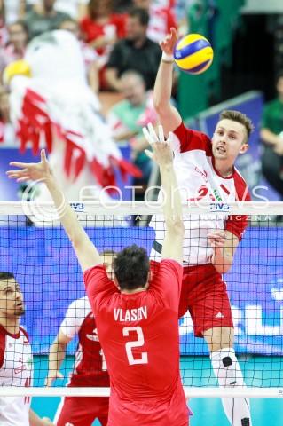  15.06.2017 KATOWICE <br />SIATKOWKA MEZCZYZN <br />LIGA SWIATOWA 2017 <br />FIVB VOLLEYBALL WORLD LEAGUE 2017 <br />MECZ POLSKA - ROSJA ( Poland - Russia ) <br />N/Z MATEUSZ BIENIEK <br /> 