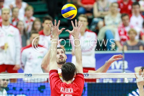  15.06.2017 KATOWICE <br />SIATKOWKA MEZCZYZN <br />LIGA SWIATOWA 2017 <br />FIVB VOLLEYBALL WORLD LEAGUE 2017 <br />MECZ POLSKA - ROSJA ( Poland - Russia ) <br />N/Z DAWID KONARSKI <br /> 