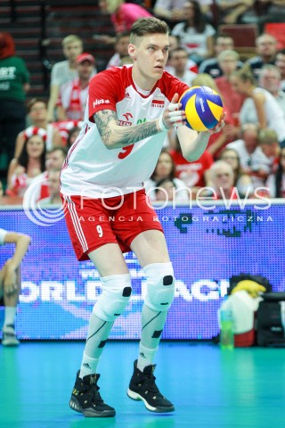  15.06.2017 KATOWICE <br />SIATKOWKA MEZCZYZN <br />LIGA SWIATOWA 2017 <br />FIVB VOLLEYBALL WORLD LEAGUE 2017 <br />MECZ POLSKA - ROSJA ( Poland - Russia ) <br />N/Z BARTLOMIEJ LEMANSKI SYLWETKA <br /> 