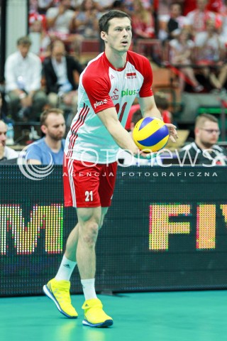  15.06.2017 KATOWICE <br />SIATKOWKA MEZCZYZN <br />LIGA SWIATOWA 2017 <br />FIVB VOLLEYBALL WORLD LEAGUE 2017 <br />MECZ POLSKA - ROSJA ( Poland - Russia ) <br />N/Z RAFAL BUSZEK SYLWETKA <br /> 