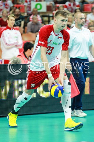  15.06.2017 KATOWICE <br />SIATKOWKA MEZCZYZN <br />LIGA SWIATOWA 2017 <br />FIVB VOLLEYBALL WORLD LEAGUE 2017 <br />MECZ POLSKA - ROSJA ( Poland - Russia ) <br />N/Z MATEUSZ BIENIEK SYLWETKA <br /> 