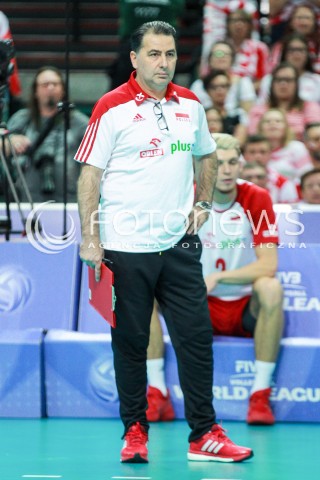  15.06.2017 KATOWICE <br />SIATKOWKA MEZCZYZN <br />LIGA SWIATOWA 2017 <br />FIVB VOLLEYBALL WORLD LEAGUE 2017 <br />MECZ POLSKA - ROSJA ( Poland - Russia ) <br />N/Z FERDINANDO DE GIORGI - I TRENER ( HEAD COACH ) SYLWETKA <br /> 