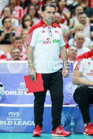  15.06.2017 KATOWICE <br />SIATKOWKA MEZCZYZN <br />LIGA SWIATOWA 2017 <br />FIVB VOLLEYBALL WORLD LEAGUE 2017 <br />MECZ POLSKA - ROSJA ( Poland - Russia ) <br />N/Z FERDINANDO DE GIORGI - I TRENER ( HEAD COACH ) SYLWETKA <br /> 