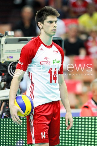  15.06.2017 KATOWICE <br />SIATKOWKA MEZCZYZN <br />LIGA SWIATOWA 2017 <br />FIVB VOLLEYBALL WORLD LEAGUE 2017 <br />MECZ POLSKA - ROSJA ( Poland - Russia ) <br />N/Z ALEKSANDER SLIWKA SYLWETKA <br /> 