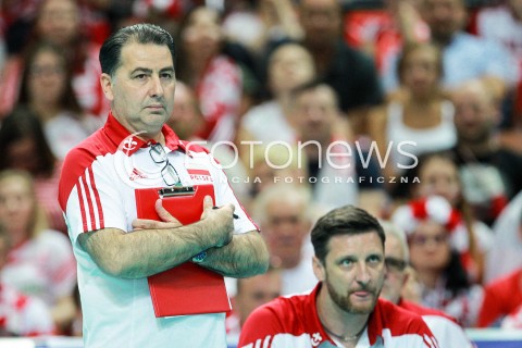  15.06.2017 KATOWICE <br />SIATKOWKA MEZCZYZN <br />LIGA SWIATOWA 2017 <br />FIVB VOLLEYBALL WORLD LEAGUE 2017 <br />MECZ POLSKA - ROSJA ( Poland - Russia ) <br />N/Z FERDINANDO DE GIORGI - I TRENER ( HEAD COACH ) SYLWETKA <br /> 