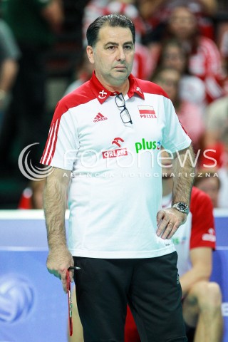  15.06.2017 KATOWICE <br />SIATKOWKA MEZCZYZN <br />LIGA SWIATOWA 2017 <br />FIVB VOLLEYBALL WORLD LEAGUE 2017 <br />MECZ POLSKA - ROSJA ( Poland - Russia ) <br />N/Z FERDINANDO DE GIORGI - I TRENER ( HEAD COACH ) SYLWETKA <br /> 