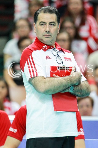  15.06.2017 KATOWICE <br />SIATKOWKA MEZCZYZN <br />LIGA SWIATOWA 2017 <br />FIVB VOLLEYBALL WORLD LEAGUE 2017 <br />MECZ POLSKA - ROSJA ( Poland - Russia ) <br />N/Z FERDINANDO DE GIORGI - I TRENER ( HEAD COACH ) SYLWETKA <br /> 