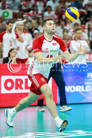  15.06.2017 KATOWICE <br />SIATKOWKA MEZCZYZN <br />LIGA SWIATOWA 2017 <br />FIVB VOLLEYBALL WORLD LEAGUE 2017 <br />MECZ POLSKA - ROSJA ( Poland - Russia ) <br />N/Z GRZEGORZ LOMACZ SYLWETKA <br /> 