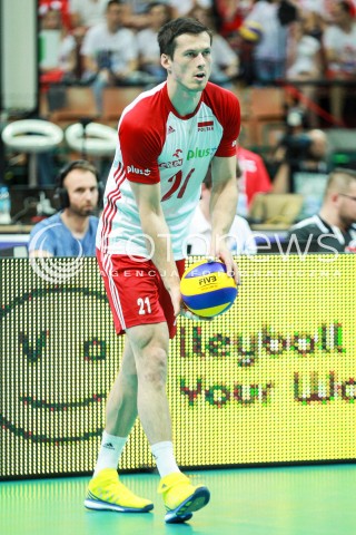  15.06.2017 KATOWICE <br />SIATKOWKA MEZCZYZN <br />LIGA SWIATOWA 2017 <br />FIVB VOLLEYBALL WORLD LEAGUE 2017 <br />MECZ POLSKA - ROSJA ( Poland - Russia ) <br />N/Z RAFAL BUSZEK SYLWETKA <br /> 