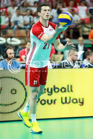  15.06.2017 KATOWICE <br />SIATKOWKA MEZCZYZN <br />LIGA SWIATOWA 2017 <br />FIVB VOLLEYBALL WORLD LEAGUE 2017 <br />MECZ POLSKA - ROSJA ( Poland - Russia ) <br />N/Z RAFAL BUSZEK SYLWETKA <br /> 