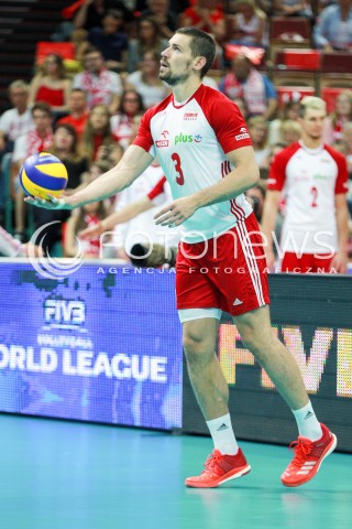  15.06.2017 KATOWICE <br />SIATKOWKA MEZCZYZN <br />LIGA SWIATOWA 2017 <br />FIVB VOLLEYBALL WORLD LEAGUE 2017 <br />MECZ POLSKA - ROSJA ( Poland - Russia ) <br />N/Z DAWID KONARSKI SYLWETKA <br /> 