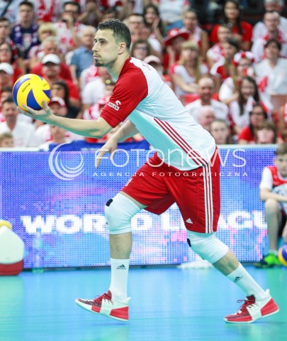  15.06.2017 KATOWICE <br />SIATKOWKA MEZCZYZN <br />LIGA SWIATOWA 2017 <br />FIVB VOLLEYBALL WORLD LEAGUE 2017 <br />MECZ POLSKA - ROSJA ( Poland - Russia ) <br />N/Z FABIAN DRZYZGA SYLWETKA <br /> 
