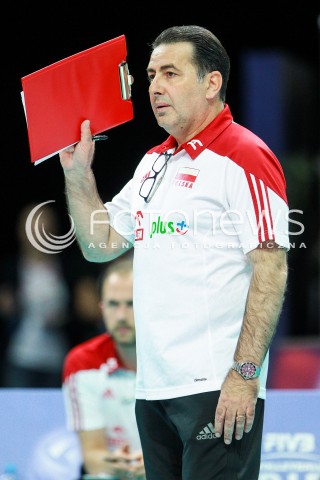  15.06.2017 KATOWICE <br />SIATKOWKA MEZCZYZN <br />LIGA SWIATOWA 2017 <br />FIVB VOLLEYBALL WORLD LEAGUE 2017 <br />MECZ POLSKA - ROSJA ( Poland - Russia ) <br />N/Z FERDINANDO DE GIORGI - I TRENER ( HEAD COACH ) SYLWETKA <br /> 