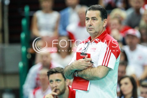  15.06.2017 KATOWICE <br />SIATKOWKA MEZCZYZN <br />LIGA SWIATOWA 2017 <br />FIVB VOLLEYBALL WORLD LEAGUE 2017 <br />MECZ POLSKA - ROSJA ( Poland - Russia ) <br />N/Z FERDINANDO DE GIORGI - I TRENER ( HEAD COACH ) SYLWETKA <br /> 