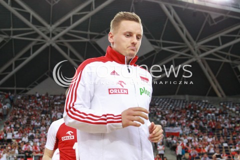  17.06.2017 LODZ <br />SIATKOWKA MEZCZYZN <br />LIGA SWIATOWA 2017 <br />FIVB VOLLEYBALL WORLD LEAGUE 2017 <br />MECZ POLSKA - IRAN ( Poland - Iran ) <br />N/Z DAMIAN WOJTASZEK SYLWETKA <br /> 