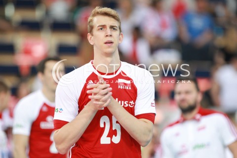 17.06.2017 LODZ <br />SIATKOWKA MEZCZYZN <br />LIGA SWIATOWA 2017 <br />FIVB VOLLEYBALL WORLD LEAGUE 2017 <br />MECZ POLSKA - IRAN ( Poland - Iran ) <br />N/Z ARTUR SZALPUK SYLWETKA <br /> 