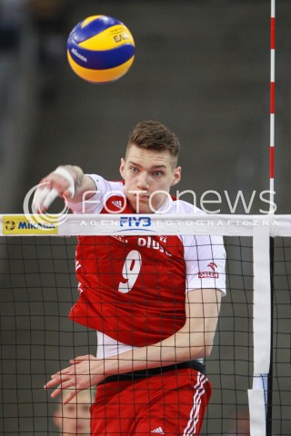  17.06.2017 LODZ <br />SIATKOWKA MEZCZYZN <br />LIGA SWIATOWA 2017 <br />FIVB VOLLEYBALL WORLD LEAGUE 2017 <br />MECZ POLSKA - IRAN ( Poland - Iran ) <br />N/Z BARTLOMIEJ LEMANSKI SYLWETKA ATAK <br /> 