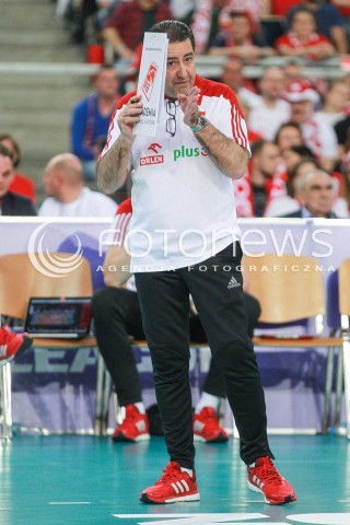  17.06.2017 LODZ <br />SIATKOWKA MEZCZYZN <br />LIGA SWIATOWA 2017 <br />FIVB VOLLEYBALL WORLD LEAGUE 2017 <br />MECZ POLSKA - IRAN ( Poland - Iran ) <br />N/Z FERDINANDO DE GIORGI - I TRENER ( HEAD COACH ) SYLWETKA <br /> 