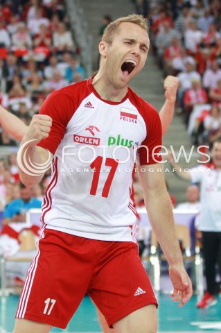 17.06.2017 LODZ <br />SIATKOWKA MEZCZYZN <br />LIGA SWIATOWA 2017 <br />FIVB VOLLEYBALL WORLD LEAGUE 2017 <br />MECZ POLSKA - IRAN ( Poland - Iran ) <br />N/Z PAWEL ZATORSKI SYLWETKA RADOSC EMOCJE <br /> 