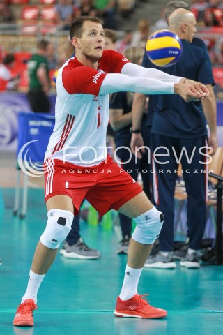  18.06.2017 LODZ <br />SIATKOWKA MEZCZYZN <br />LIGA SWIATOWA 2017 <br />FIVB VOLLEYBALL WORLD LEAGUE 2017 <br />MECZ POLSKA - IRAN ( Poland - USA ) <br />N/Z BARTOSZ KUREK SYLWETKA <br /> 