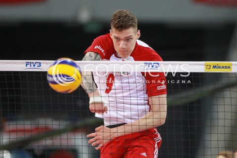  18.06.2017 LODZ <br />SIATKOWKA MEZCZYZN <br />LIGA SWIATOWA 2017 <br />FIVB VOLLEYBALL WORLD LEAGUE 2017 <br />MECZ POLSKA - IRAN ( Poland - USA ) <br />N/Z BARTLOMIEJ LEMANSKI SYLWETKA ATAK <br /> 