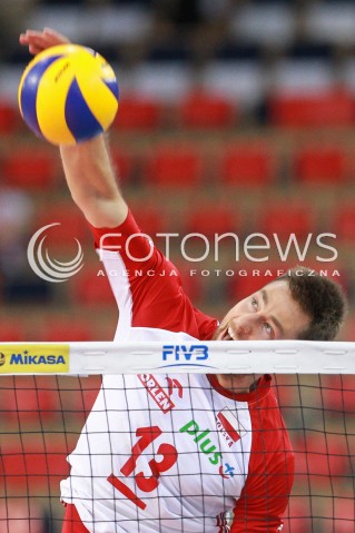  18.06.2017 LODZ <br />SIATKOWKA MEZCZYZN <br />LIGA SWIATOWA 2017 <br />FIVB VOLLEYBALL WORLD LEAGUE 2017 <br />MECZ POLSKA - IRAN ( Poland - USA ) <br />N/Z MICHAL KUBIAK SYLWETKA ATAK <br /> 